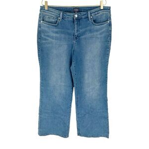 NYDJ Jeans Womens 14 Blue Teresa Wide Leg Trouser Stretch Denim High Rise